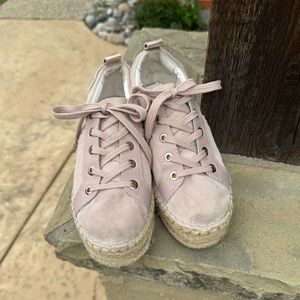 Sam Edelman Light Pink Suede Platform Espadrille Size 7